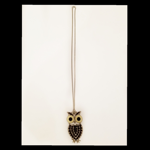 Owl Necklace Silver Plated 14 1/2" Length - Picture 4 of 8